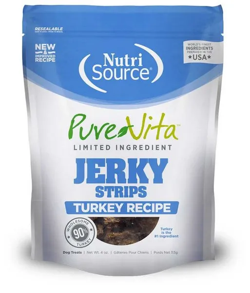 4 oz. Nutrisource Pure  Turkey Jerky - Treat